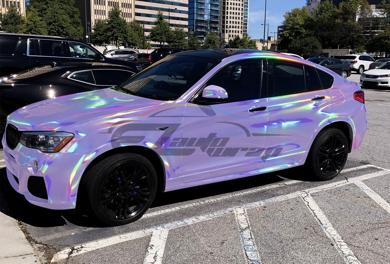 Hex Holographic Violet Purple Rainbow Chrome Car Vinyl Wrap Sticker Decal Sheet