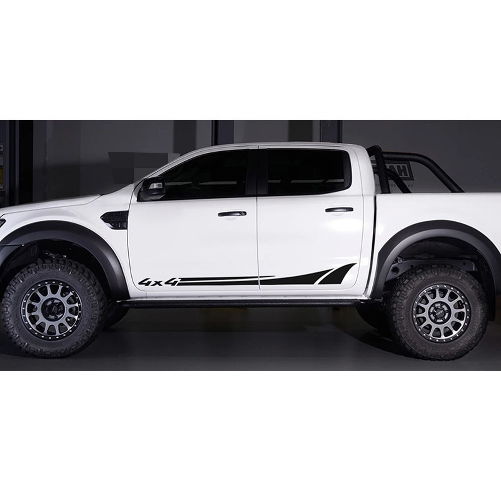 2x Black Car Truck Side Door Vinyl Decal 4×4 Racing Style Graphics Decor Sticker