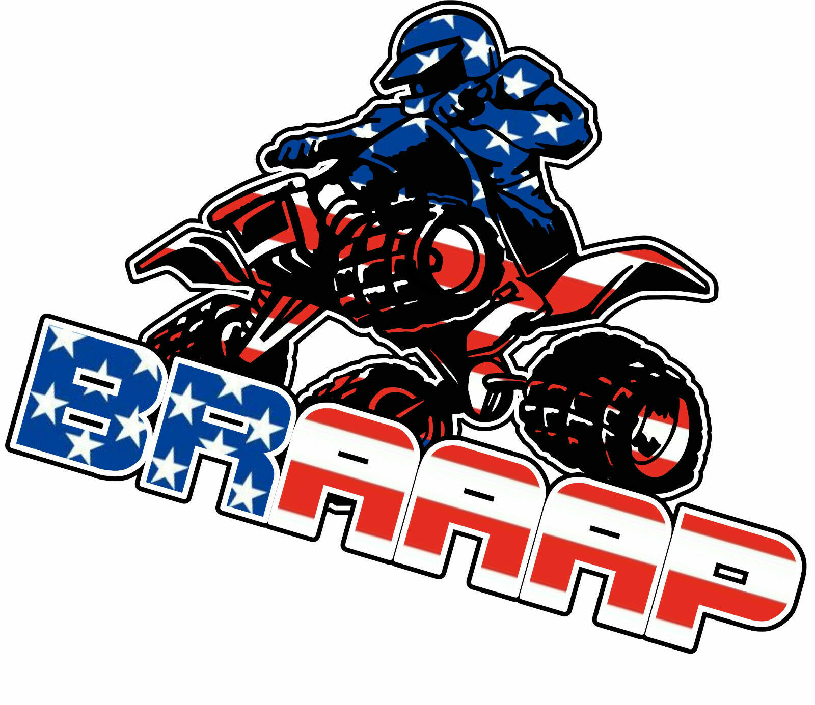 ATV Quad, BRAAAP Sticker Decal, 4×4, 4 wheeler, Side by side Mudding Truck USA