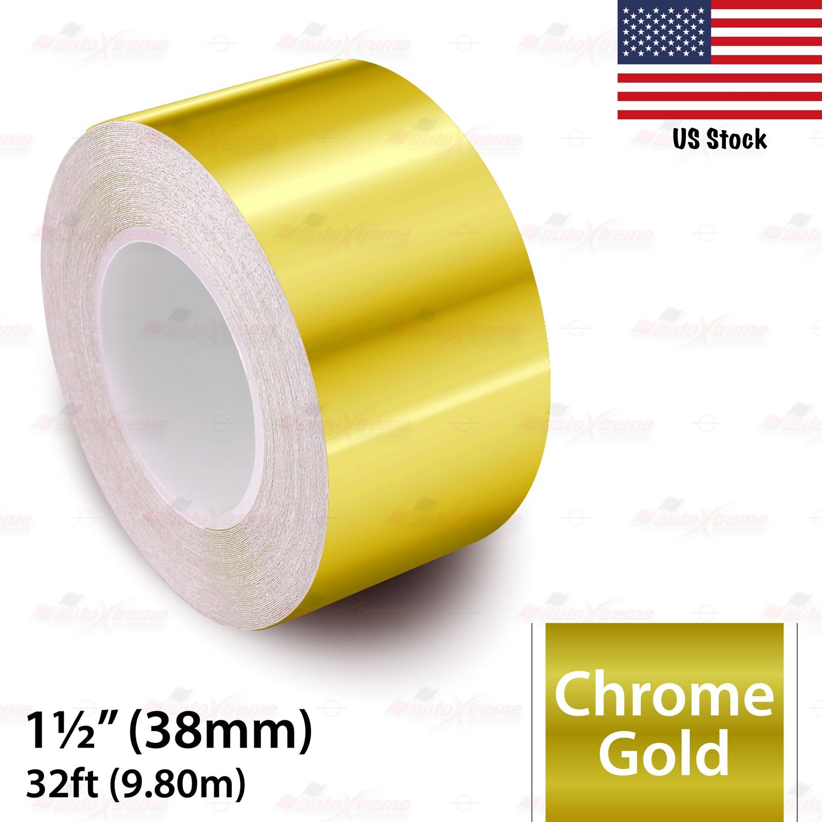 1-1/2″ Vinyl Pinstriping Pin Stripe Styling Tape Decal Sticker 38mm CHROME GOLD