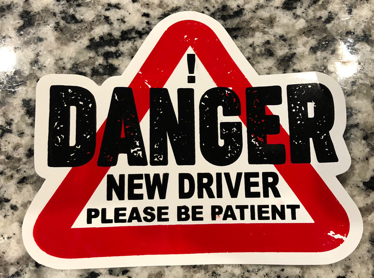 2 Pc DANGER Student New Driver Sticker Car Window Bumper Funny5”x5” Vinyl UV