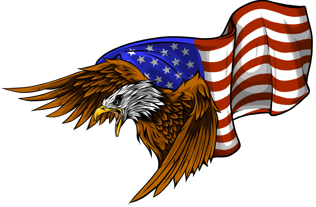 American Eagle American Flag Decal 6 inches wide