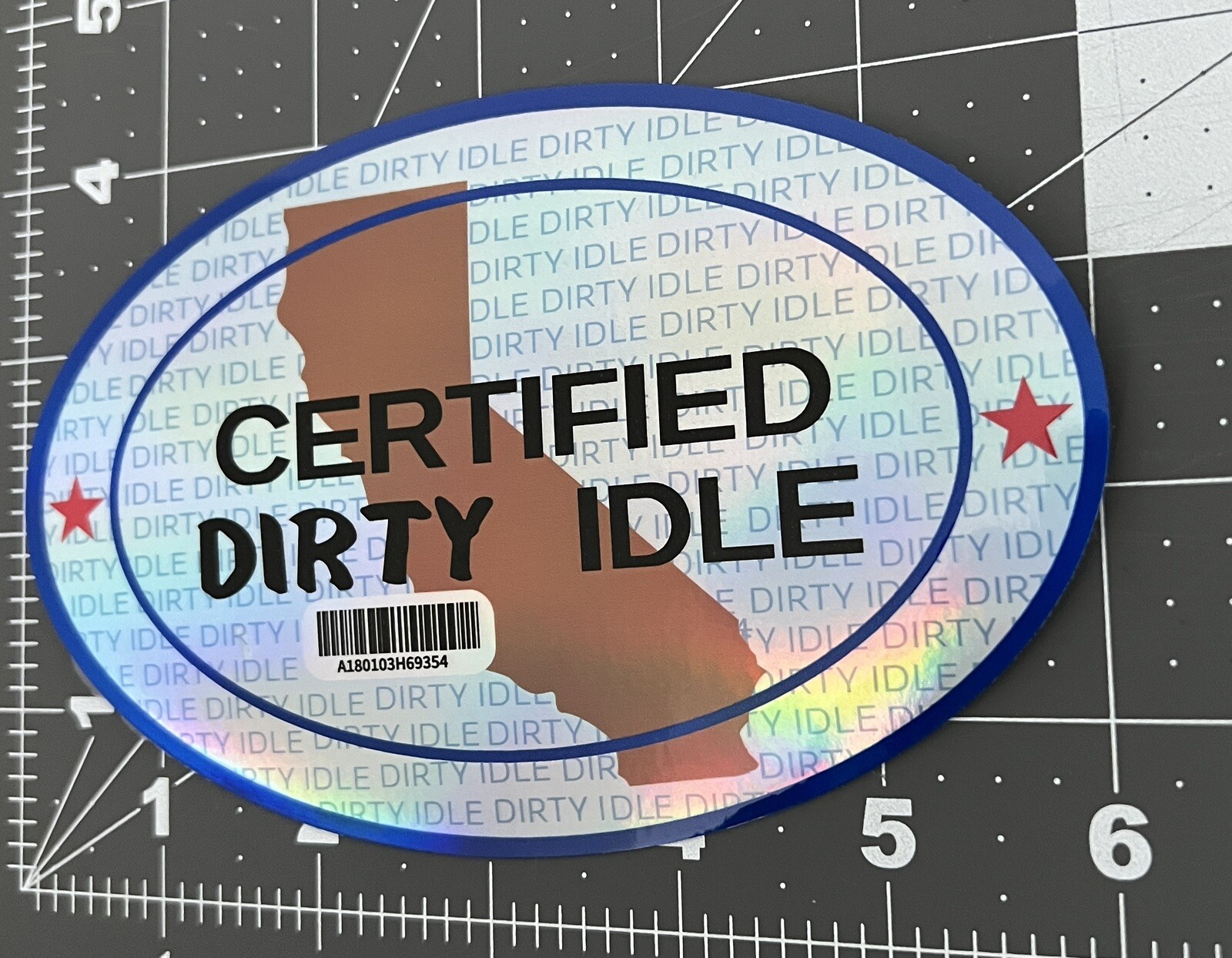 Certified Dirty Idle | PAIR (2) of 6″ Commercial Grade Vinyl Decals | ANY STATE