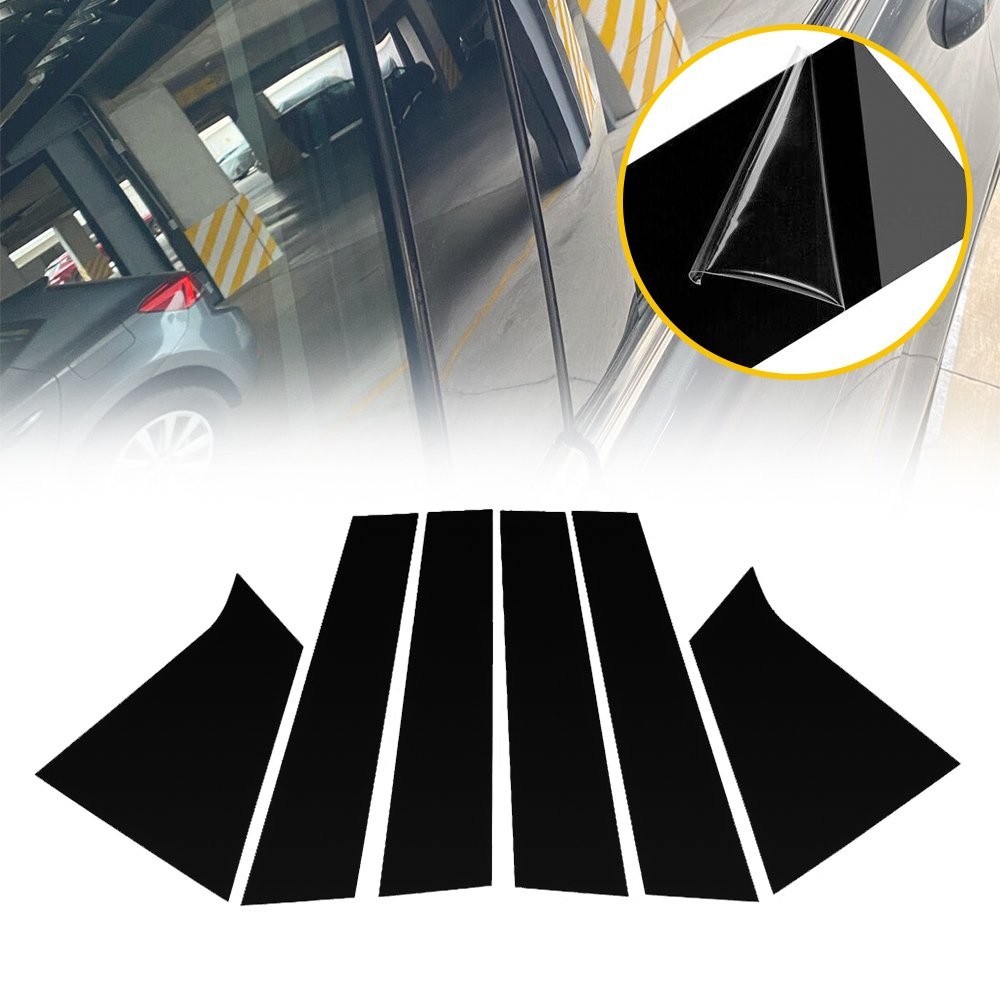 6/1 For Chevrolet Malibu 2016-2021 Car Door Trim Pillar Posts Black Decal Cove A