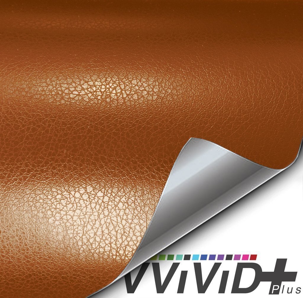 VVivid 2020 Vvivid+ Classic Brown Fine Grain Leather Vinyl Wrap Film | V179