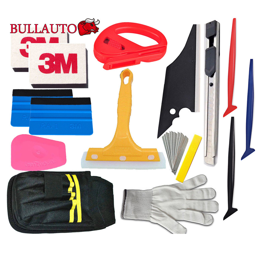 Car Wrapping Vinyl Tools Kit Micro Squeegee Tucking Scraper Razor Cutter USA