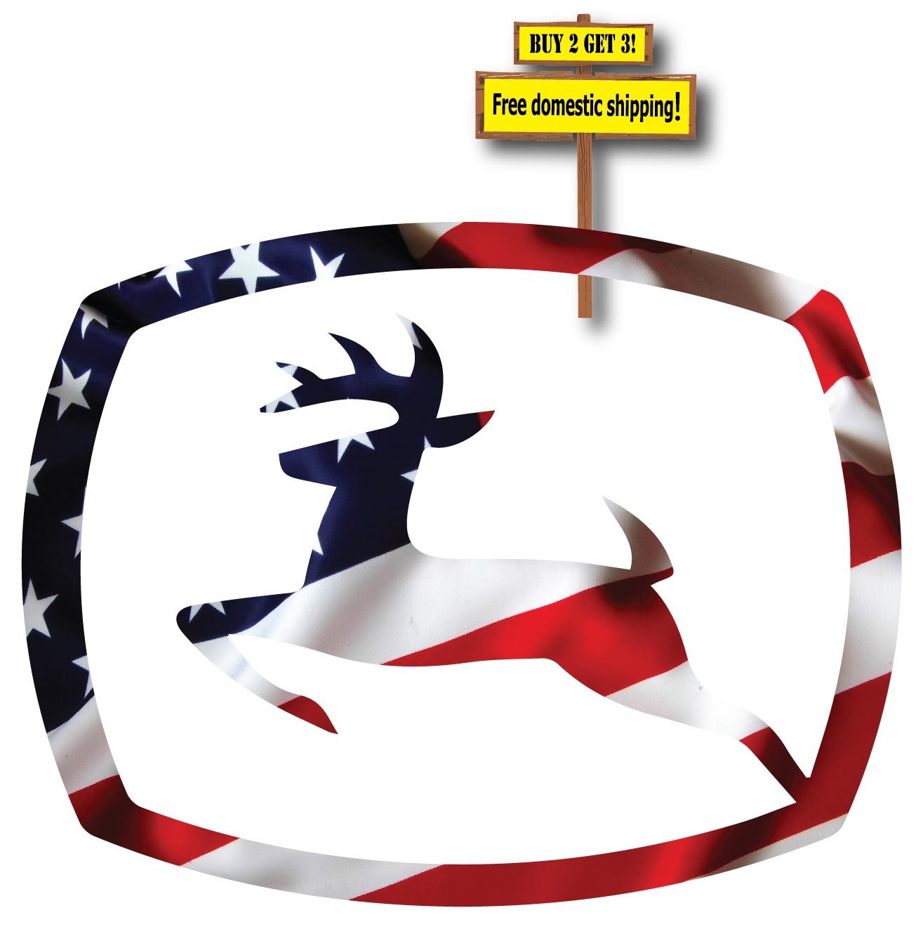 Tractor Superimposed With American Flag Decal Sticker 2.0″ x 2.5″ p154
