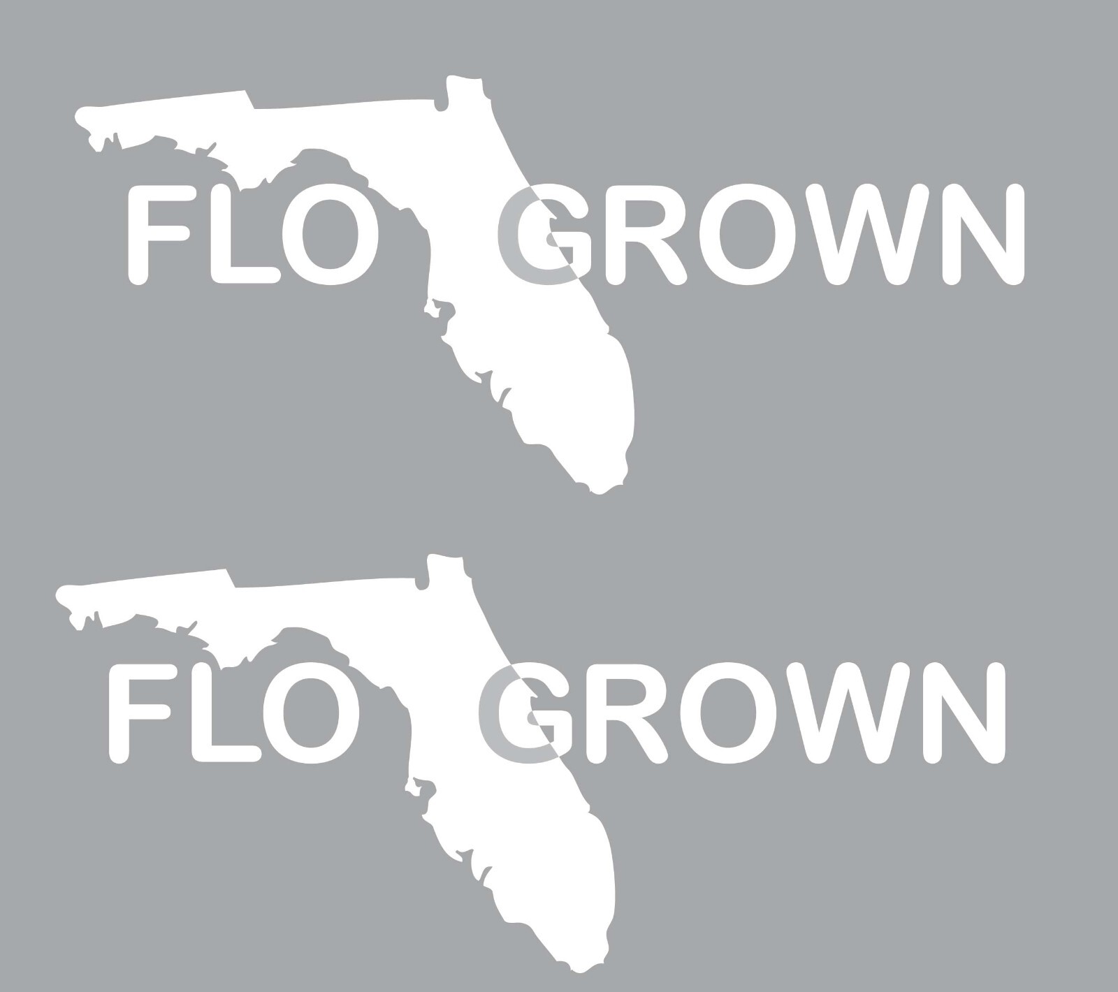 FLO GROWN Florida Die Cut Decal Size 3.25″ x 7.25″ Choose Colors p410