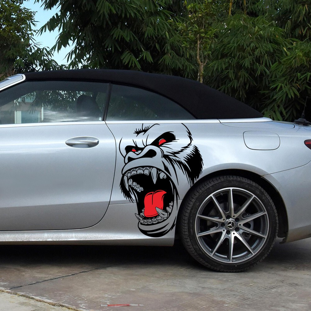 Car Door Hood Body Gorilla Ape Totem Graphics Vinyl Sticker Decor Waterproof
