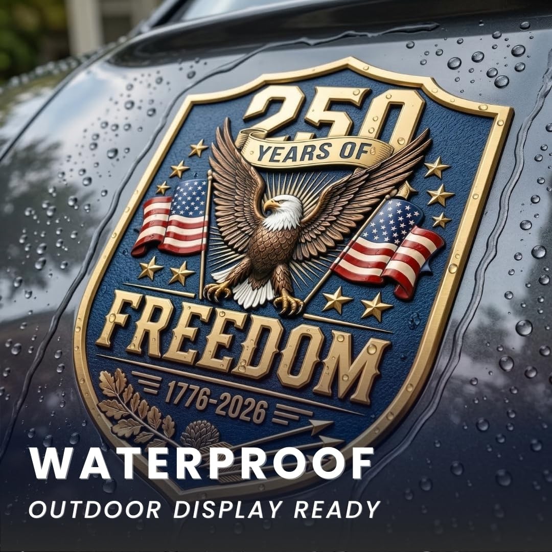 Car Stickers and Decals 2 Pack, USA 250th 7.9×5 inches, Kat – Ana – Freedom