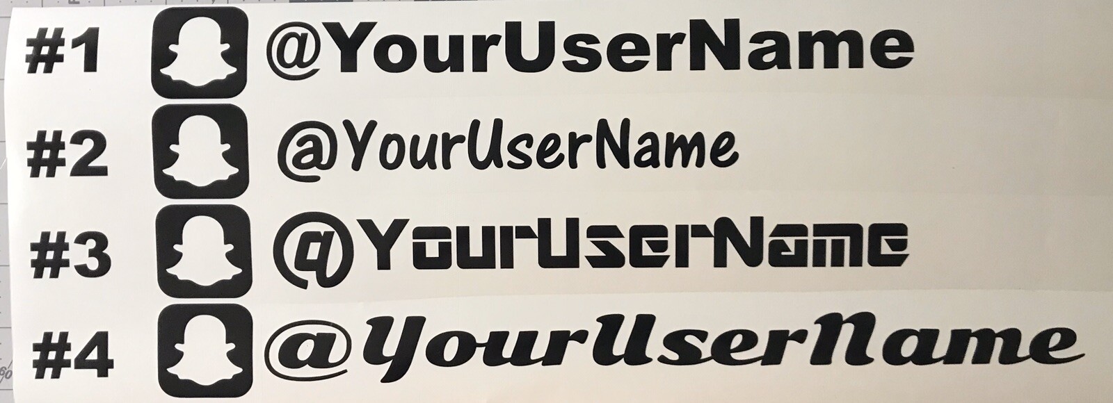8″ Snapchat Decal Bumper Sticker Your Name Snap chat Handle – JDM set if 2 Tuner