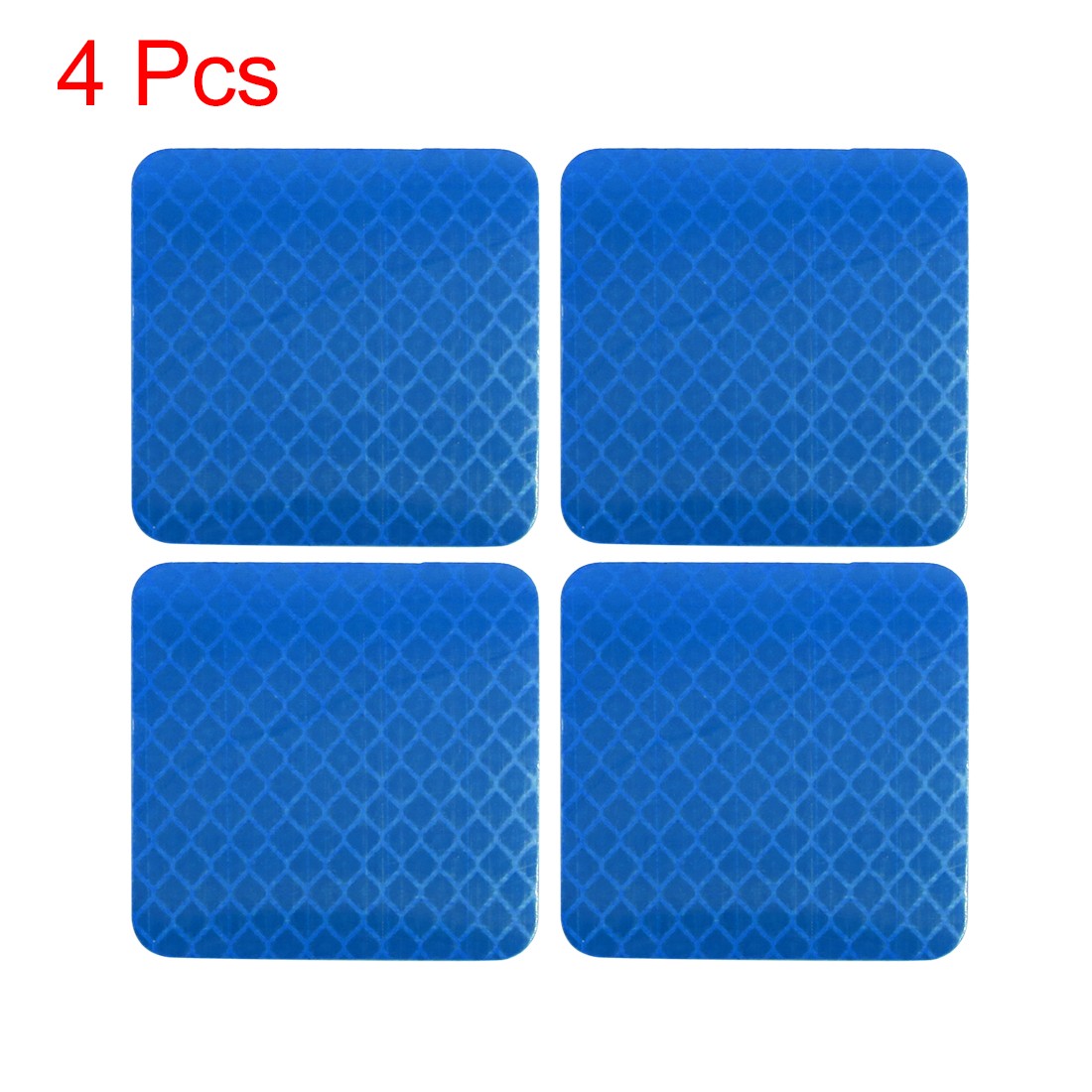 4pcs Blue Car Reflective Stickers Safety Warning Tape Reflector Decal 5 x 5cm
