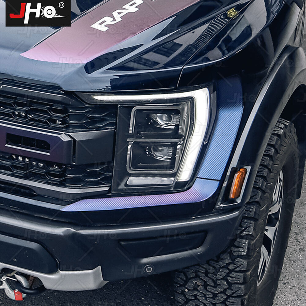 8PCS Purple Carbon Fiber Look Graphic Decals For 22-26 Ford F-150 Raptor Vinyl