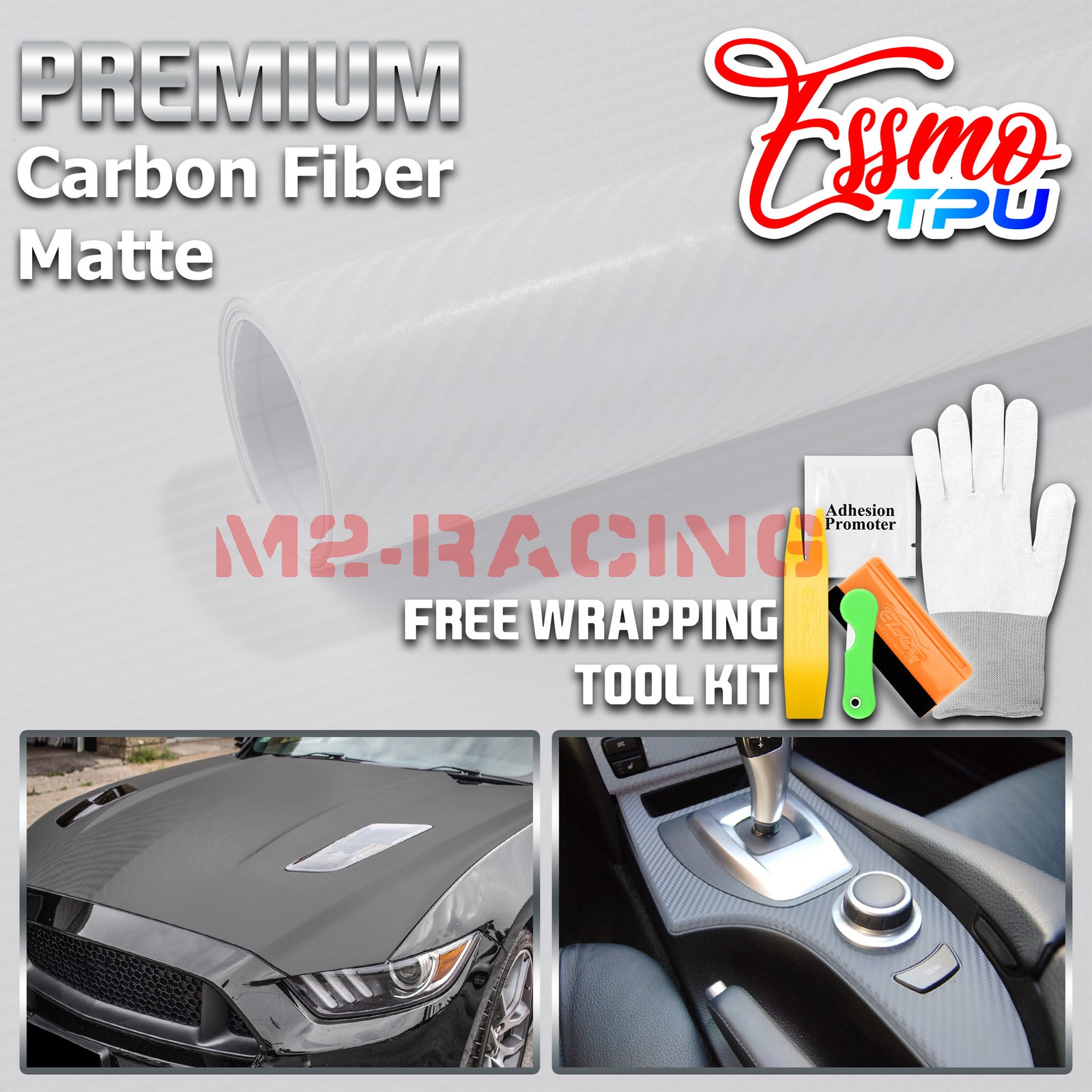 Carbon Fiber Matte Clear PPF TPU Paint Protection Film Dry Wet Apply Vinyl Wrap