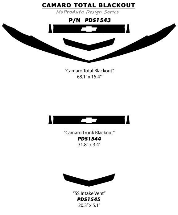 2010-2013 Chevy Camaro Blackouts SS RS LS Decal Stripe Graphic Front Rear Emblem
