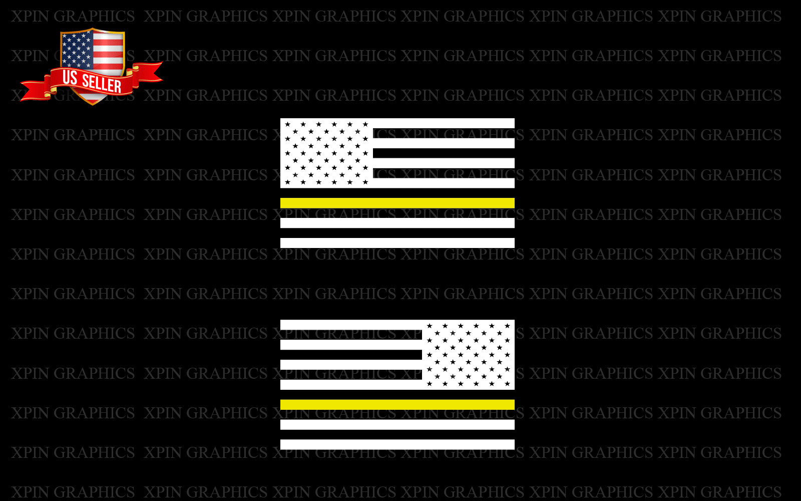 American Flags Tactical Military Flag 2 USA Vinyl Decal Sticker Thin Yellow line