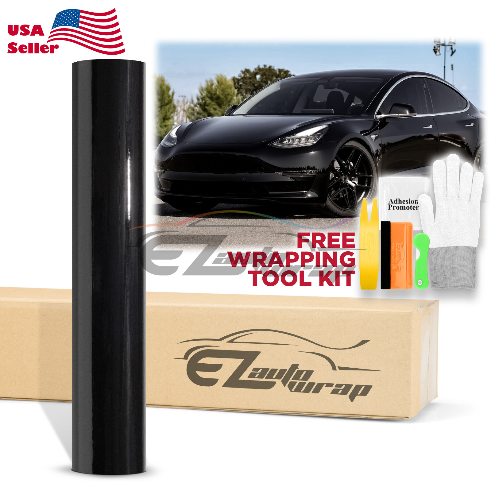 Gloss Black Glossy Car Vinyl Wrap Sticker Decal Sheet Air Release Bubble Free
