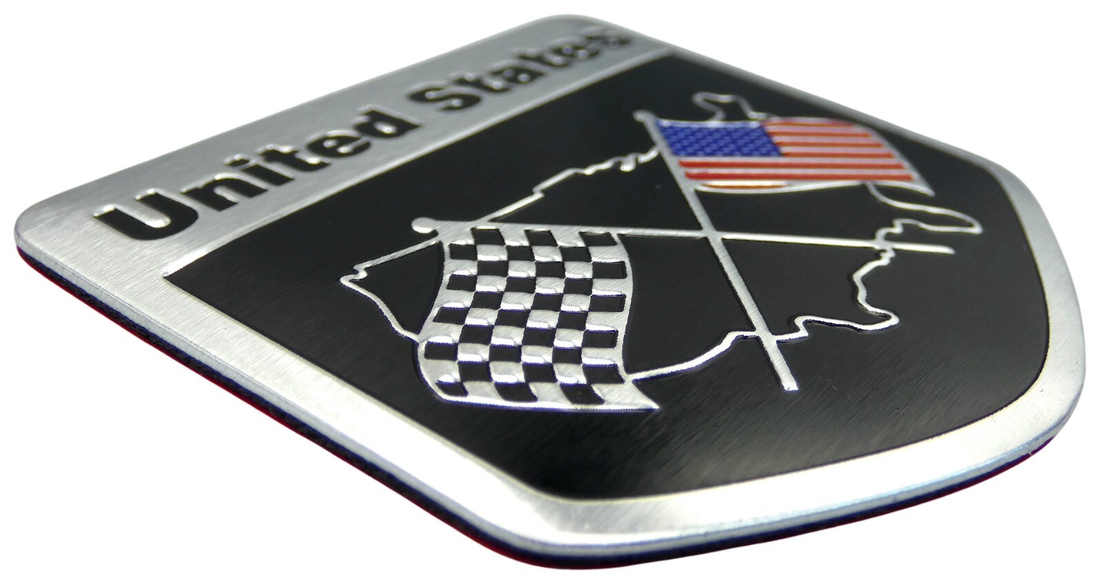 ALUMINUM United States Flag Decal Sticker Car, Motorcycle, Patriotic 2″ x 2″