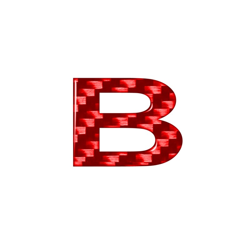 1pcs Red Real Carbon Fiber Car DIY Letter/Number Decals Sticker