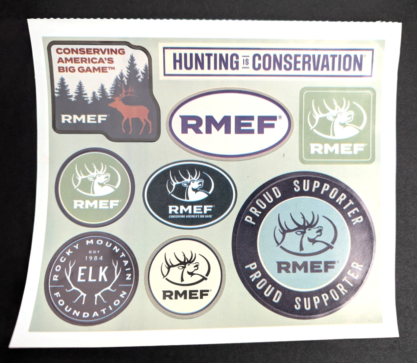 RMEF Rocky Mountain Elk Foundation Set of 9 Stickers Decals Hunting Conservation