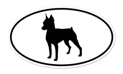 Miniature Pinscher Minipin Dog Breed Shape Oval car window bumper vinyl sticker