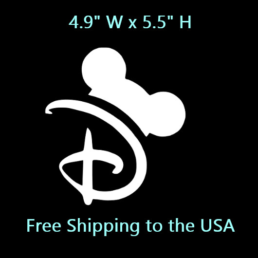 Disney D w/ Mickey Ears Car/Truck /WHITE/ Vinyl Window Decal # D-1
