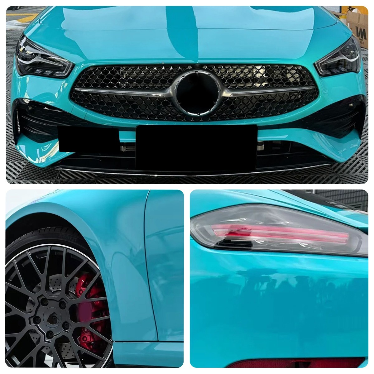 5FTx50FT PET Crystal Miami Blue Vinyl Wrap US Stock Gloss Car Wrap