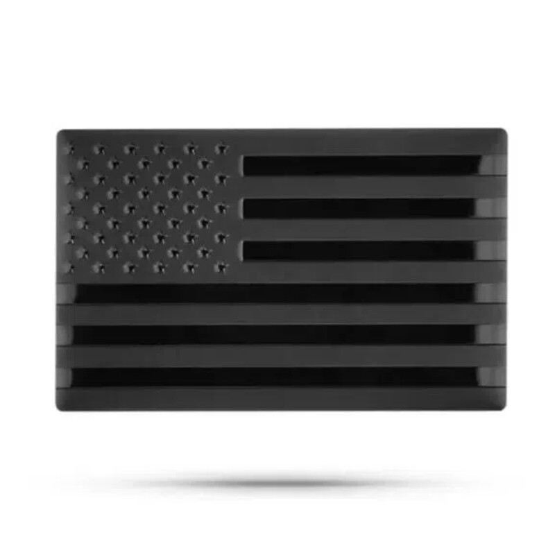 2PCS Metal USA Flag Sticker American Car Truck Decal Emblem Black US