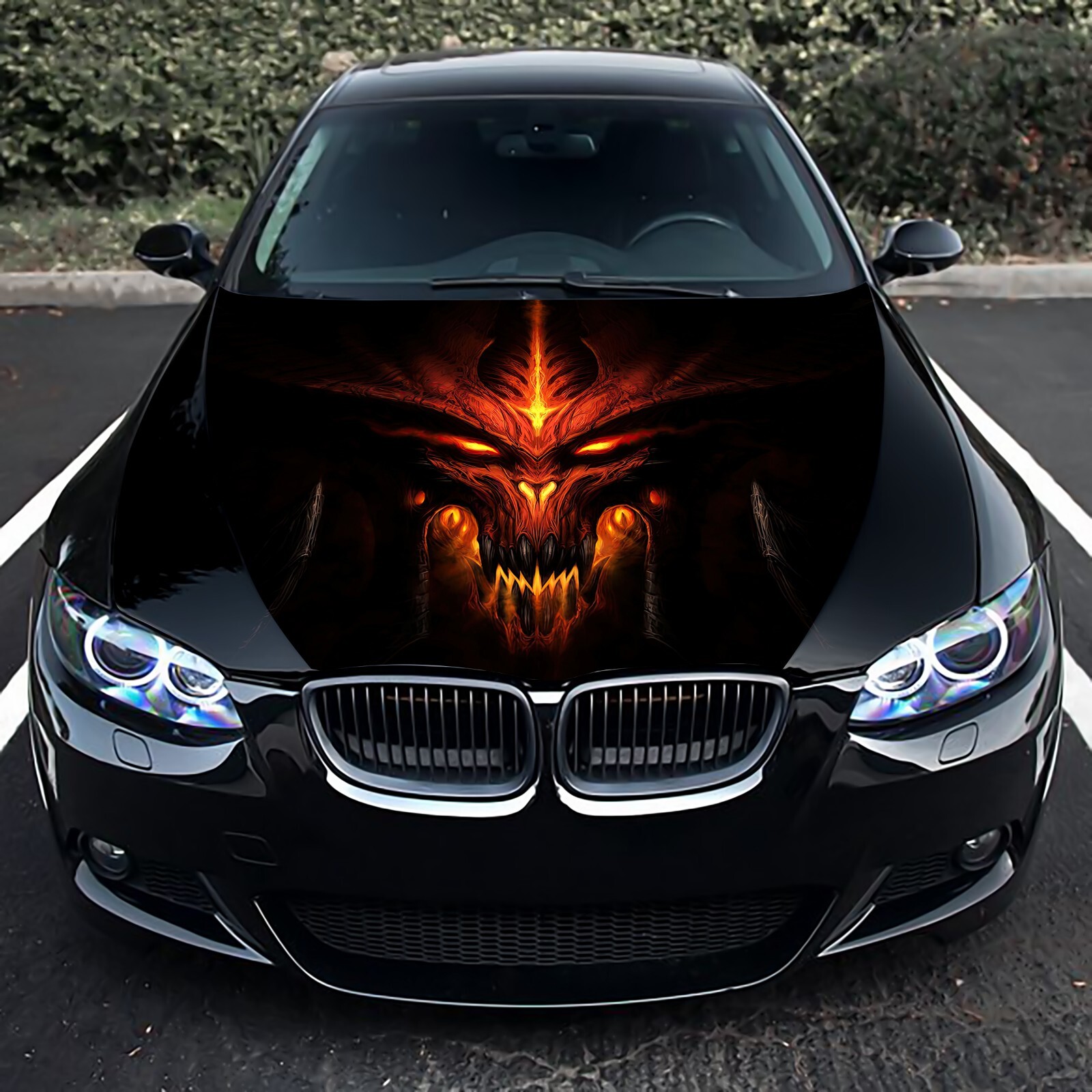 Death Car Hood Wrap Decal Vinyl Sticker Demon Full Color Graphic Fit Any Car S