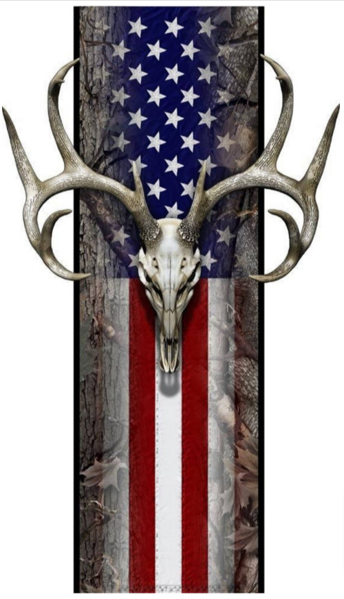 American Flag Oak Camouflage Deer Skull Hunting Truck Bed Band Vinyl Graphic SET