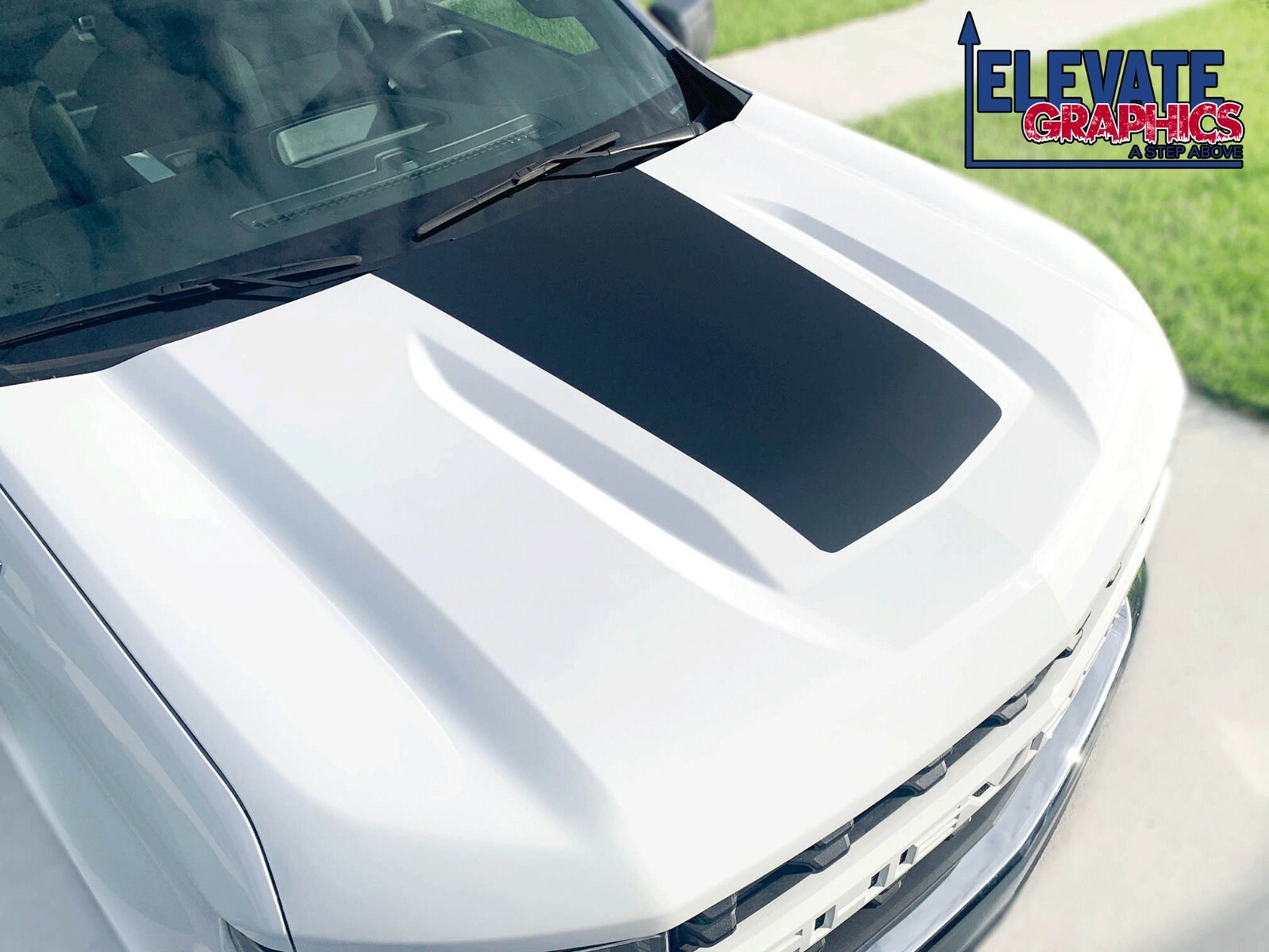 2019-2024 For Chevy Silverado Graphic Center Hood Decals Vinyl Stripes Sticker