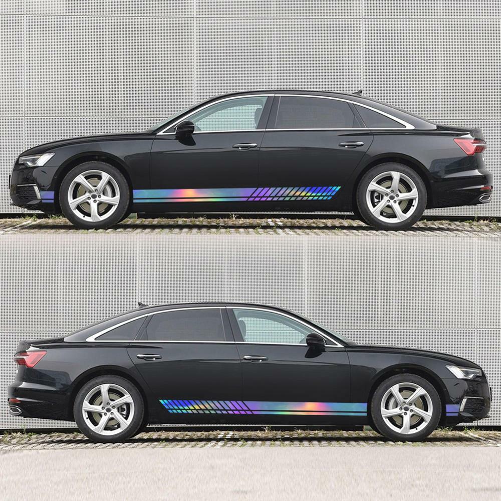 Long Racing Stripes Colorful Graphics Vinyl Decal Sticker For Car Both Side Body