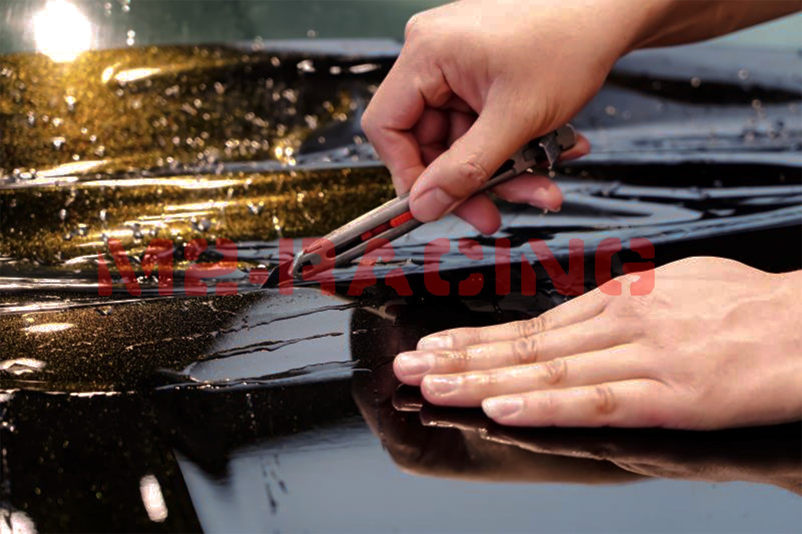 1FTx5FT PPF Paint Protection Film Gloss Black Gold Metallic Scratches Shield