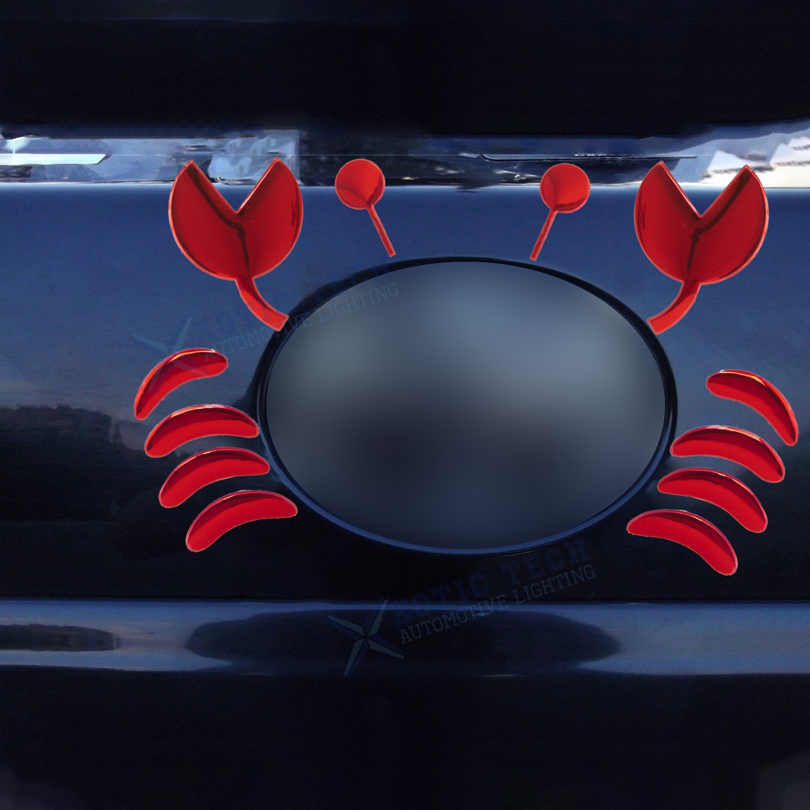 Red 3D Cute Crab Style Sticker for Car Logo Decoration Exterior Waterproof 1PC