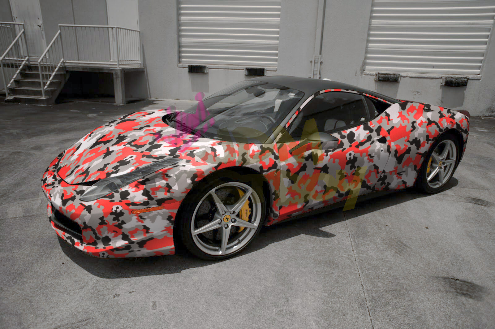 Premium Red Black White Gray Camouflage Desert Vinyl Sticker Wrap Decal Steet