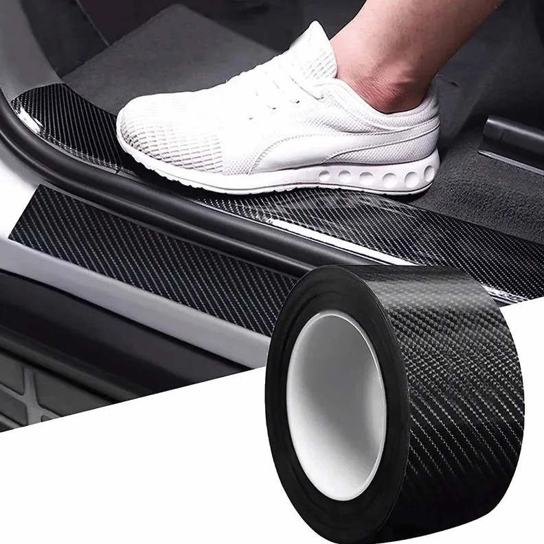 3D Carbon Fiber Car Door Sill Protector Anti-Scratch Waterproof Tape – NEW