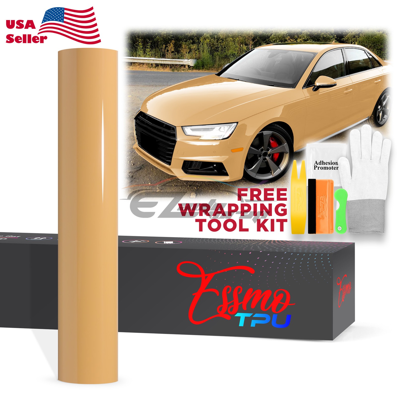 TPU Color Gloss Sand Beige PPF Paint Protection Film Dry Wet Apply Vinyl Wrap