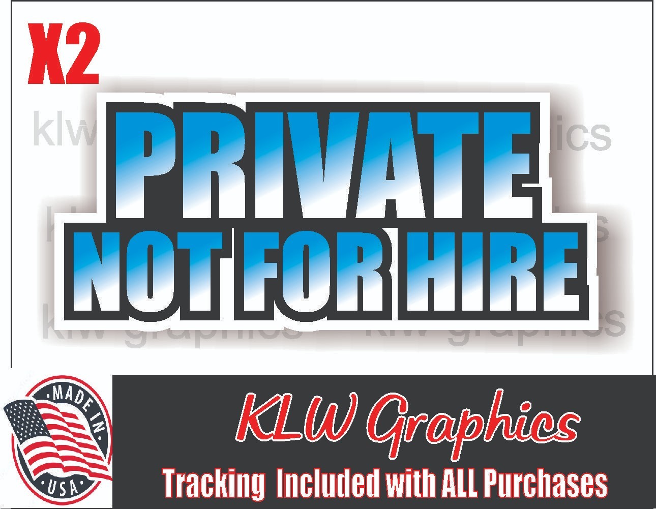 Private Not for Hire Decal Sticker Car Turbo Diesel Truck Trailer Semi Haul DOT
