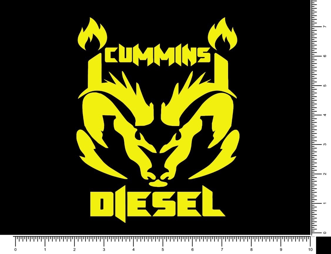 Dodge Ram Cummins Diesel Flames Turbo Die Cut Decal 7″ x 5.5″ XXL