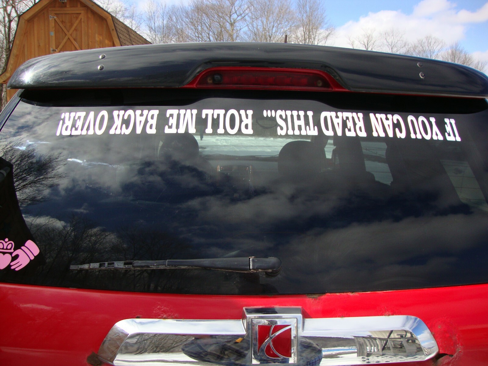 If You Can Read This Roll Me Over decal sticker window banner windshield