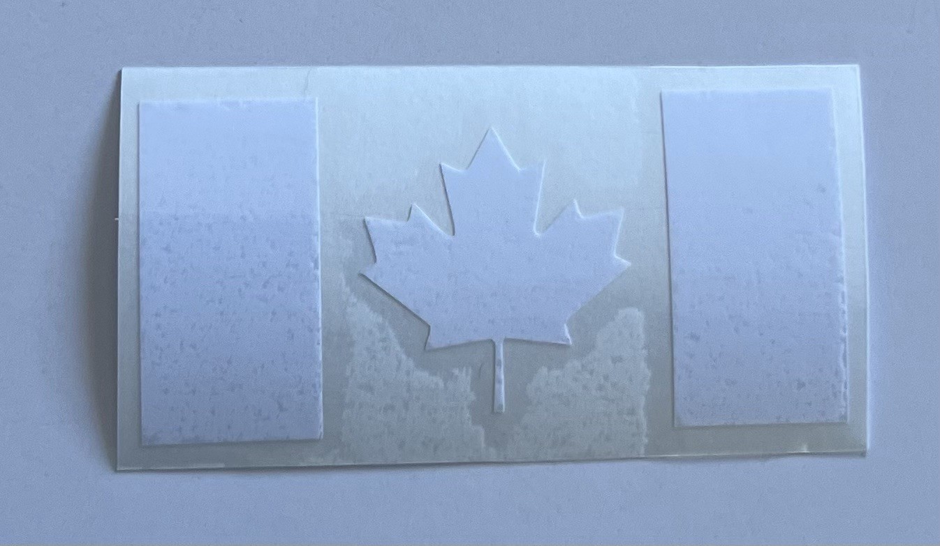 3.5”x7” Canada Flag Vinyl Decal Canadian Maple Leaf Window Bumper Sticker WHITE