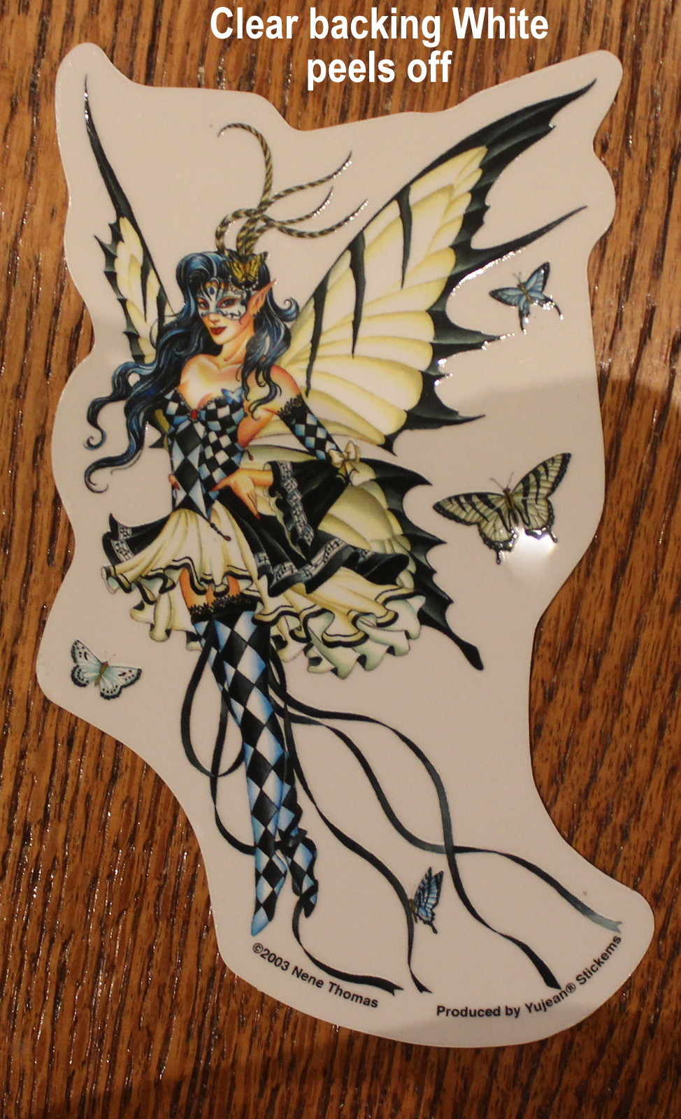 Butterfly Wings Fairy Black and White Window Sticker Car Laptop Decal Art
