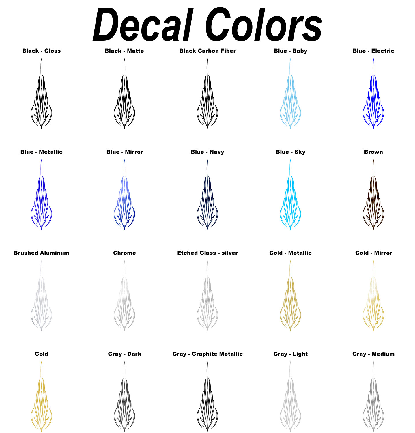 High-Quality Vinyl Pinstripe / Scroll Decal -Many Colors & Sizes- Free Shipping!