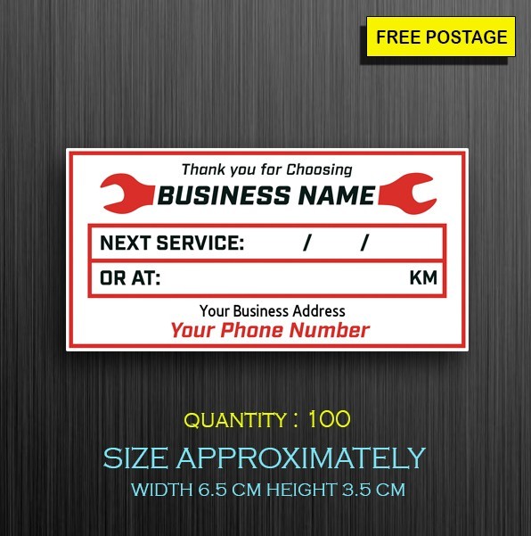 100X Custom Next Service Due Vinyl Stickers Maintenance Vehicle SERViCE