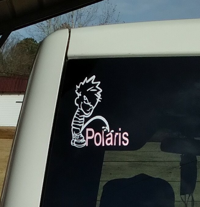 Boy Peeing on Polaris car/window vinyl decal 4×5 Sticker Chevy Ford Honda ATV