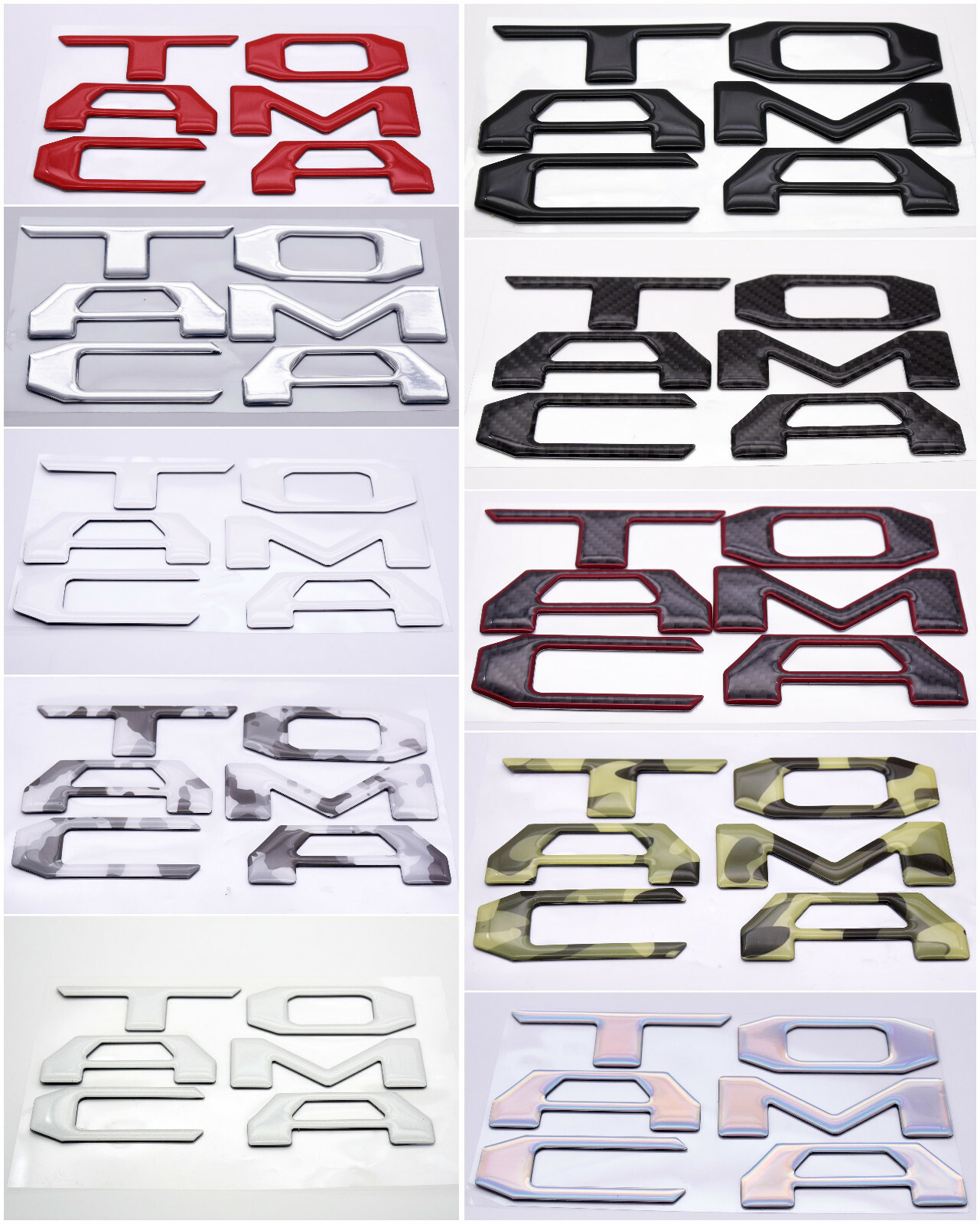 Tailgate 3D Domed Raised Letters Inserts for Toyota Tacoma 2016-2019 TAILGATE
