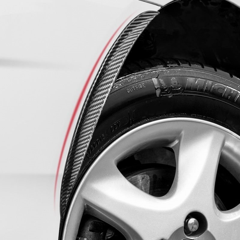 Universal Car Wheel Eyebrow Arch Protector Trim Lips Fender Flares Carbon Fiber