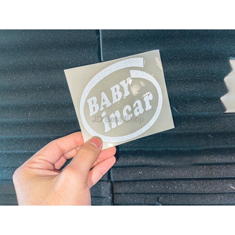 Baby In Car JDM Style Sticker Vinyl Dicut White Reflective good size Racing Cool