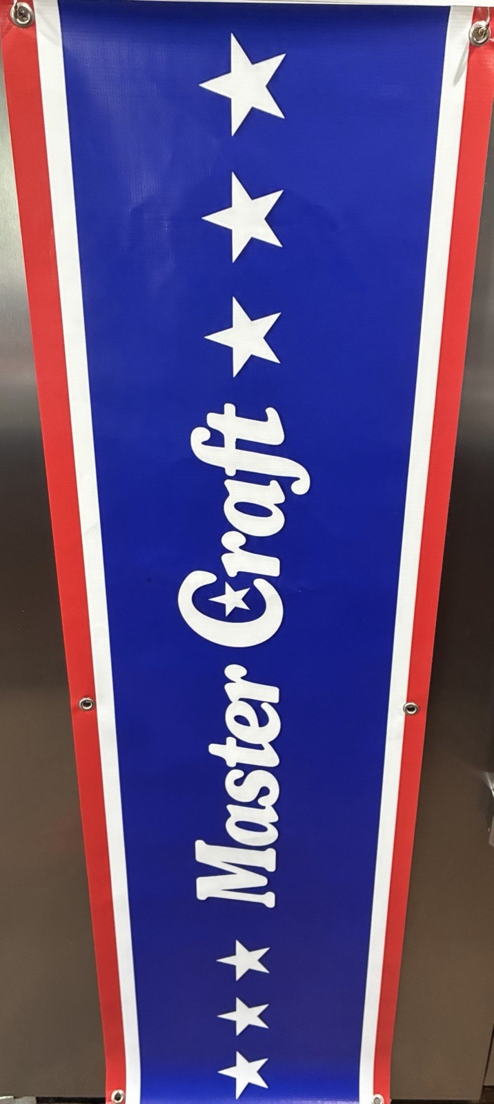 Master Craft Boat Stars and Stripes Banner Wall Decor Retro Logo 18×60 Inch