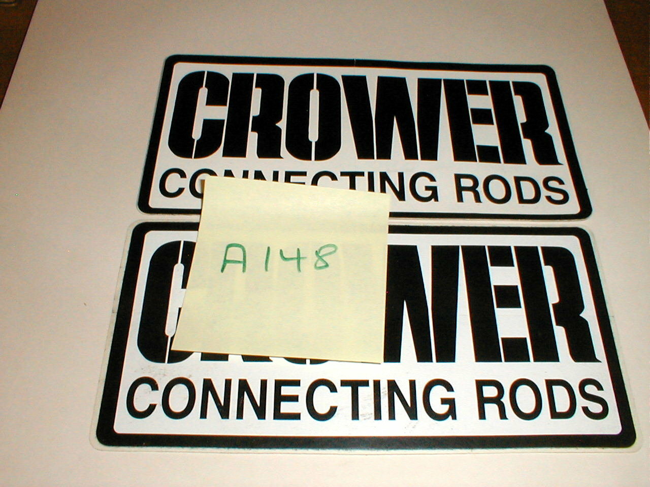CROWER Race Car Stickers Pair Self Adhesive 3 3/4 by 7 1/2 inches NOS A148